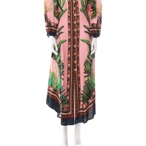 FARM Rio Pink and Green Long Sleeve Dress
